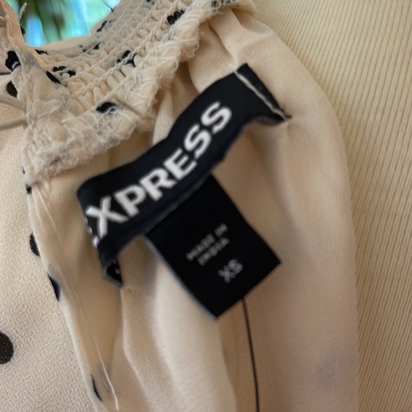 Express Black and Cream Polka-dot Dress - Picture 7 of 7